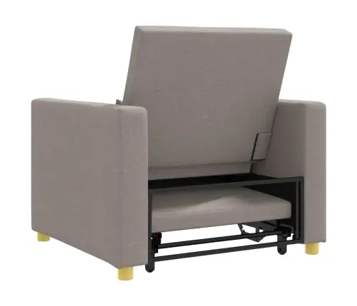 3-In-1 Vienvietīgs Dīvāngulta Pelēkbrūnā Audumā Vidaxl