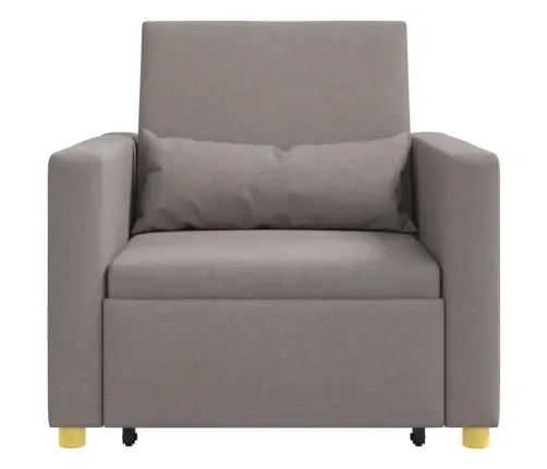 3-In-1 Vienvietīgs Dīvāngulta Pelēkbrūnā Audumā Vidaxl