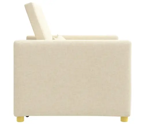 3-In-1 Vienvietīgs Dīvāna Gultas Pārvēršams Krēmkrāsā Audumā Vidaxl