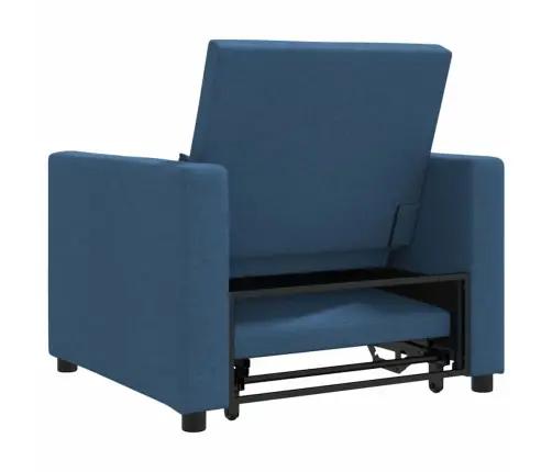 Vienvietis Sofų Lova Su Ratais Mėlyna 90 X 165 X 87 Cm Audinys