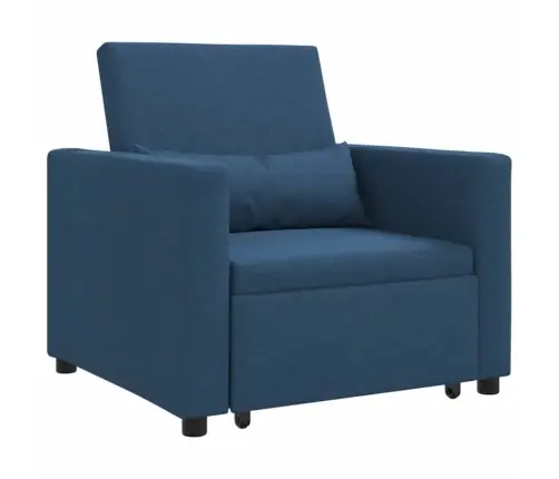 Vienvietis Sofų Lova Su Ratais Mėlyna 90 X 165 X 87 Cm Audinys