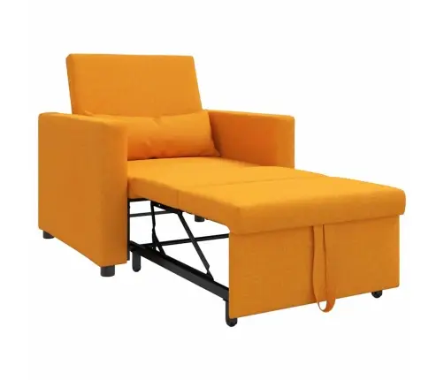 3-In-1 Vienvietīga Dīvāngulta Pārvēršama Dzeltenā Tumšā Audumā Vidaxl