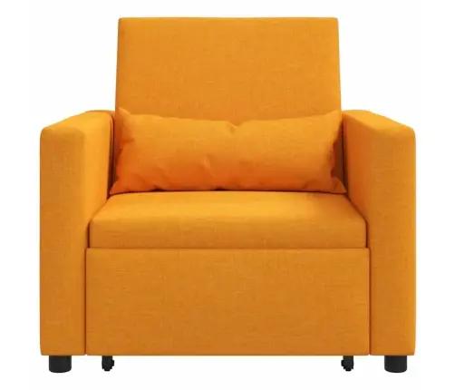 3-In-1 Vienvietīga Dīvāngulta Pārvēršama Dzeltenā Tumšā Audumā Vidaxl