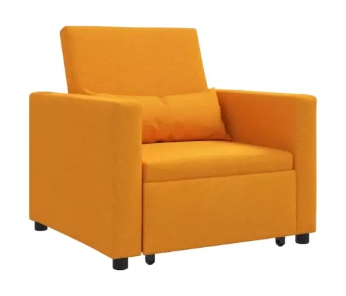 3-In-1 Vienvietīga Dīvāngulta Pārvēršama Dzeltenā Tumšā Audumā Vidaxl