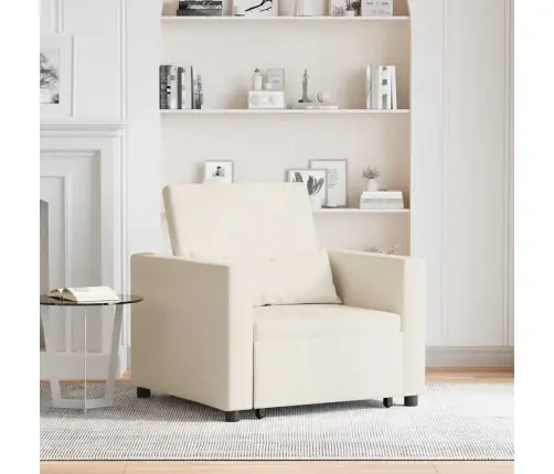 Üksik Diivanivoodi Ratastega Kreemvalge 90 X 165 X 87 Cm Kangas