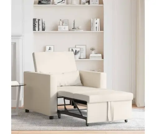 Üksik Diivanivoodi Ratastega Kreemvalge 90 X 165 X 87 Cm Kangas