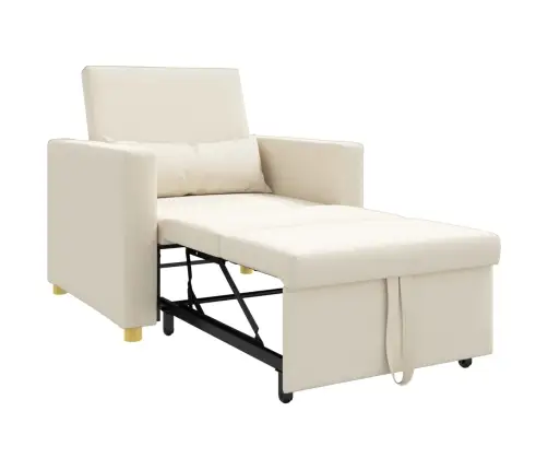 Lükandvoodi Ühele Inimesele Kreemvalge 90 X 165 X 87 Cm Kangas