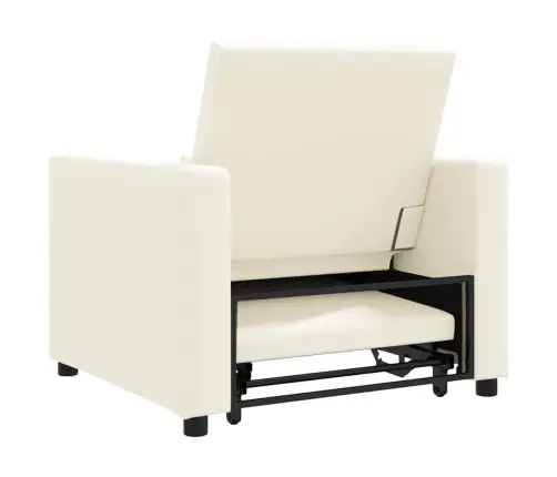 Üksik Diivanivoodi Ratastega Kreemvalge 90 X 165 X 87 Cm Kangas