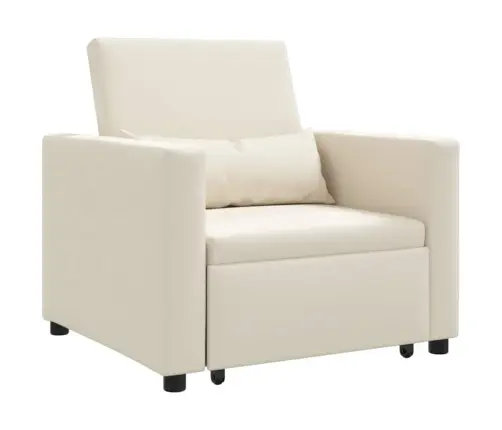 Üksik Diivanivoodi Ratastega Kreemvalge 90 X 165 X 87 Cm Kangas