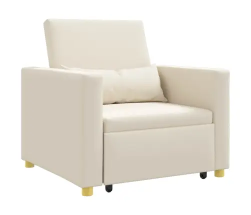 Lükandvoodi Ühele Inimesele Kreemvalge 90 X 165 X 87 Cm Kangas