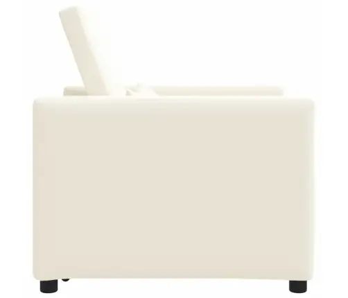 Üksik Diivanivoodi Ratastega Kreemvalge 90 X 165 X 87 Cm Kangas
