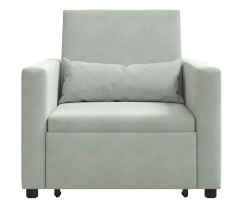 Lükandvoodi Ühele Inimesele Helehall 90 X 165 X 87 Cm Samet