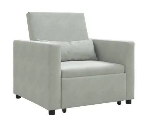 Lükandvoodi Ühele Inimesele Helehall 90 X 165 X 87 Cm Samet