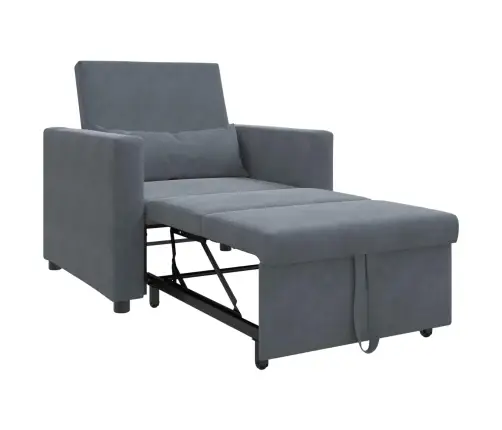 Ištraukiamas Sofa-Lova Vienvietis Su Ratu Tamsiai Pilka