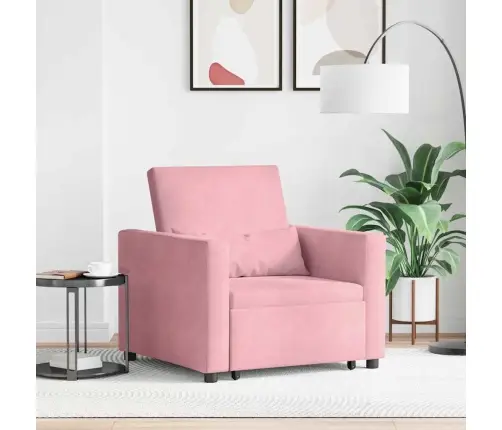 Üksik Diivanivoodi Ratastega Heleroosa 90 X 165 X 87 Cm Samet