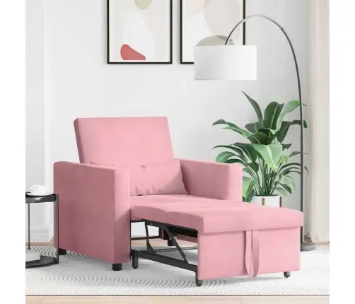 Üksik Diivanivoodi Ratastega Heleroosa 90 X 165 X 87 Cm Samet