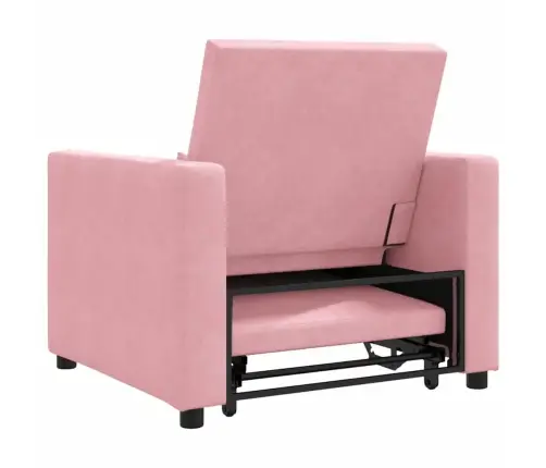 Üksik Diivanivoodi Ratastega Heleroosa 90 X 165 X 87 Cm Samet