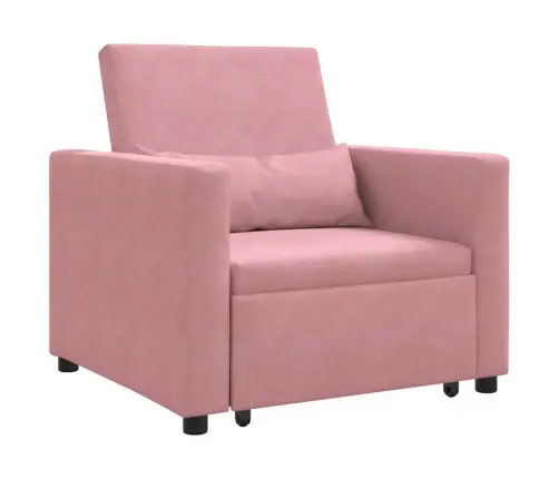 Üksik Diivanivoodi Ratastega Heleroosa 90 X 165 X 87 Cm Samet