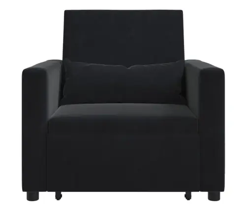 Ištraukiamas Sofa-Lova Vienvietis Juoda 90 X 165 X 87 Cm