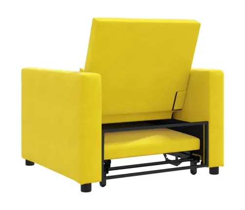 Üksik Diivanivoodi Ratastega Kollane 90 X 165 X 87 Cm Samet