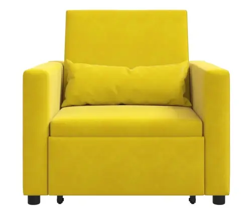 Üksik Diivanivoodi Ratastega Kollane 90 X 165 X 87 Cm Samet