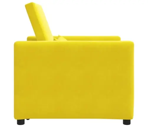 Üksik Diivanivoodi Ratastega Kollane 90 X 165 X 87 Cm Samet