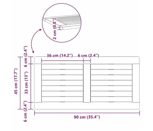 Galda Virsma 90X45X2,2 Cm Taisnstūra Masīvs Tīkkoks Vidaxl