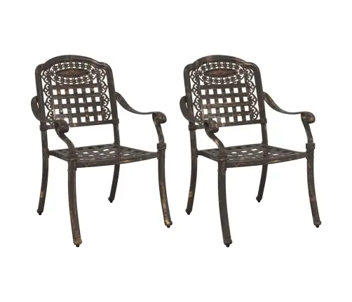 Dārza Krēsli 2 Gab. Bronzas Čuguna Alumīnija Vidaxl