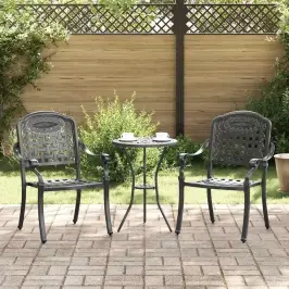 Dārza Krēsls 2 Pcs Melna 55 X 56.5 X 91Cm Alumīnijs Vidaxl
