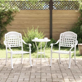 Dārza Krēsls 2 Pcs Balts 55 X 56.5 X 91Cm Alumīnijs Vidaxl