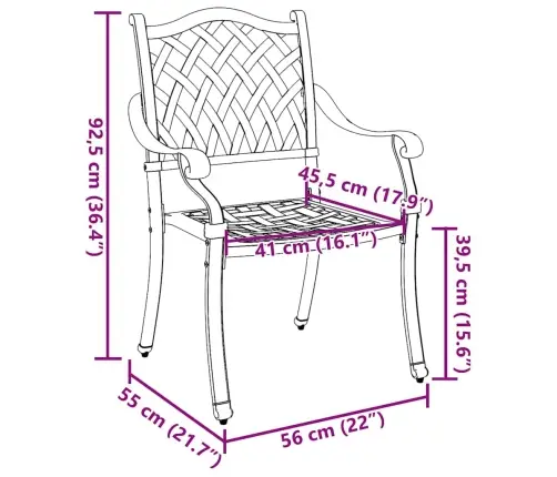 Dārza Krēsli 2 Gab. Zaļi Čuguna Vidaxl