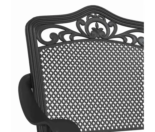 Dārza Krēsli 2 Gabali Melni Lietie Alumīnija Vidaxl