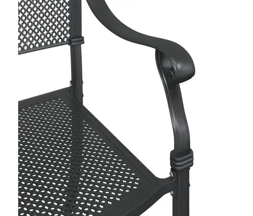 Dārza Krēsli 2 Gabali Melni Lietie Alumīnija Vidaxl