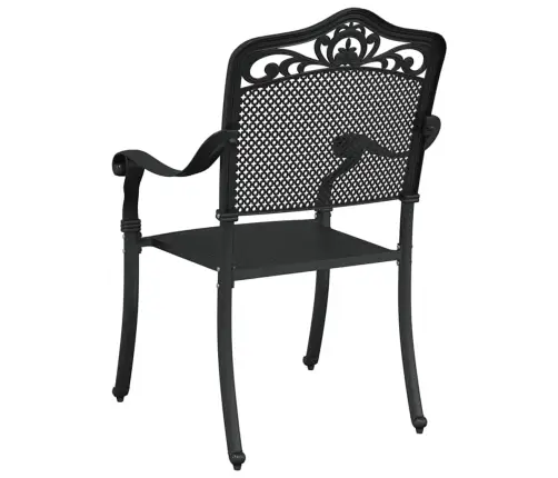 Dārza Krēsli 2 Gabali Melni Lietie Alumīnija Vidaxl