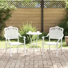 Dārza Krēsls 2 Pcs Balts 55 X 56.5 X 91Cm Alumīnijs Vidaxl
