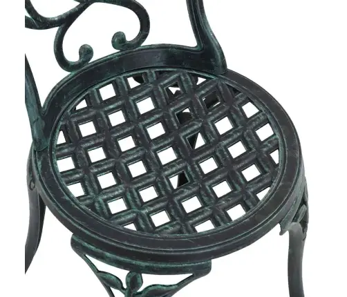 3 Daļu Dārza Bistro Komplekts Zaļā Krāsā No Čuguna Vidaxl