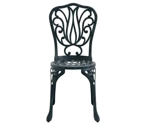 3 Daļu Dārza Bistro Komplekts Zaļā Krāsā No Čuguna Vidaxl