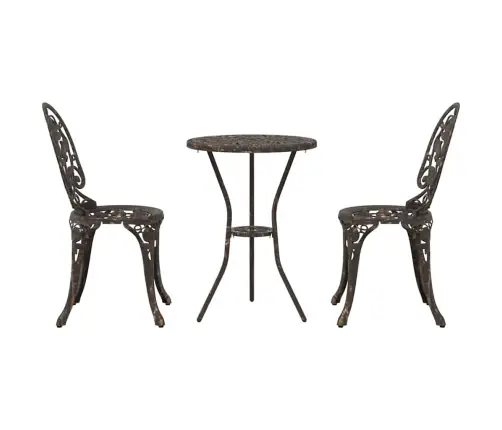 3 Vienību Dārza Bistro Komplekts Bronzas Čuguna Vidaxl