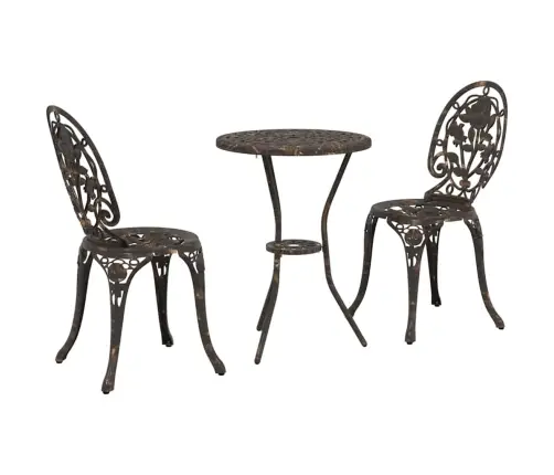 3 Vienību Dārza Bistro Komplekts Bronzas Čuguna Vidaxl