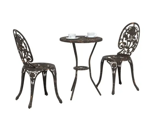 3 Vienību Dārza Bistro Komplekts Bronzas Čuguna Vidaxl