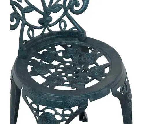 3 Daļu Dārza Bistro Komplekts Zaļā Krāsā No Čuguna Vidaxl