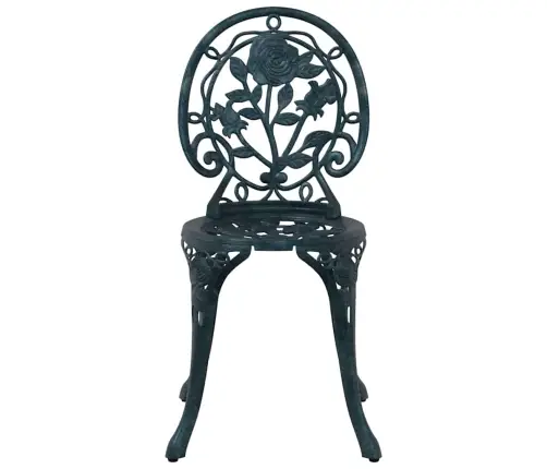 3 Daļu Dārza Bistro Komplekts Zaļā Krāsā No Čuguna Vidaxl