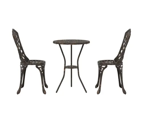 3 Daļu Dārza Bistro Komplekts Bronzas Čuguna Vidaxl