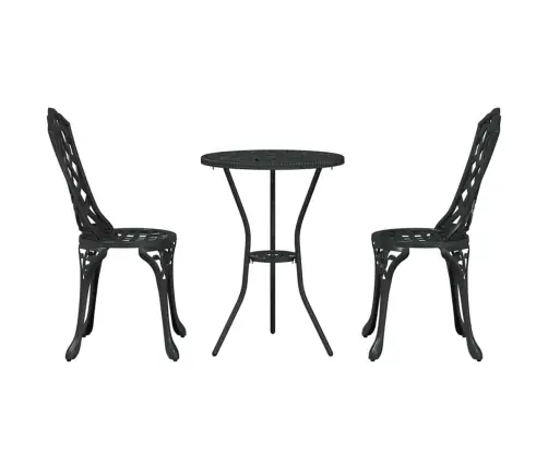 3 Daļu Dārza Bistro Komplekts Melnā Krāsā No Čuguna Vidaxl