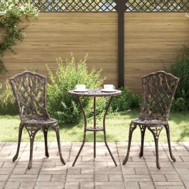 Dārza Krēsls 2 Pcs Bronzas Krāsa 55 X 56.5 X 91Cm Alumīnijs Vidaxl
