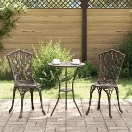 Sodo Kėdė 2 Pcs Bronzinė 55 X 56.5 X 91Cm Aliuminis