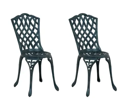 Sodo Kėdė Su Pagalve 2 Pcs Žalia 55 X 56.5 X 91Cm Aliuminis