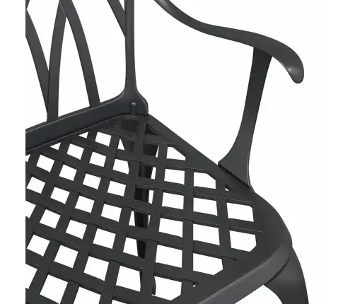 Sodo Kėdė 2 Pcs Juoda 55 X 56.5 X 91Cm Aliuminis