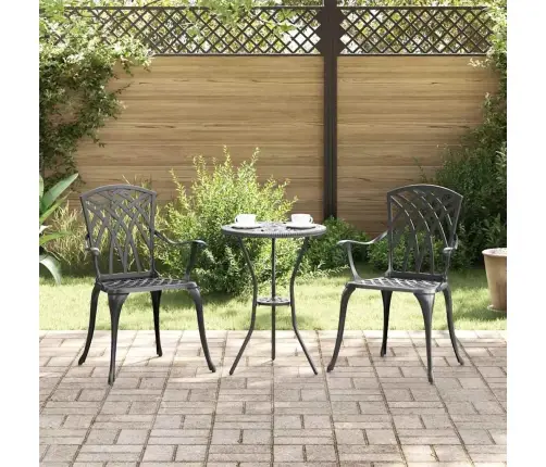 Sodo Kėdė 2 Pcs Juoda 55 X 56.5 X 91Cm Aliuminis