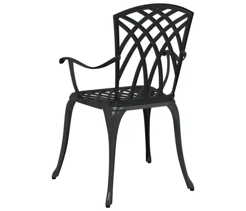 Sodo Kėdė 2 Pcs Juoda 55 X 56.5 X 91Cm Aliuminis